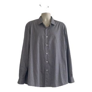 Ermenegildo Zegna Men’s Traveller Plaid Long-Sleeve Shirt Black/Maroon Size 3X